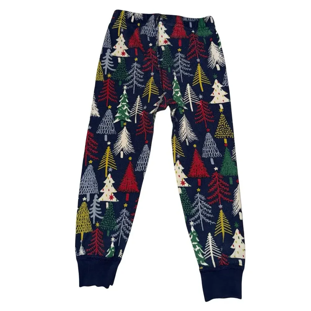Hanna Andersson Organic Cotton Christmas Tree Pajama Set Toddler Size 3T Holiday